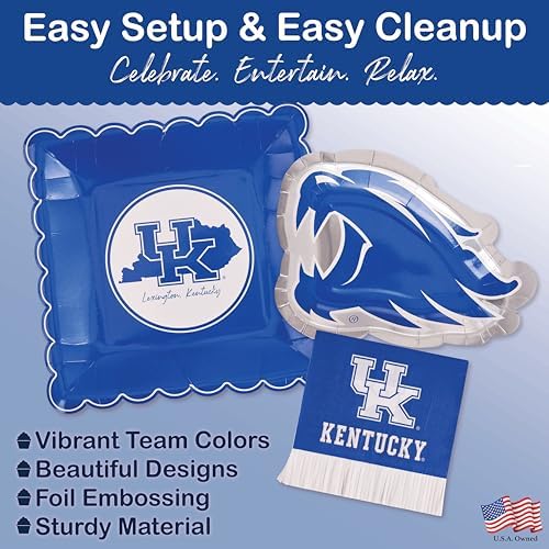 University of Kentucky Wildcats Table Cloth Plates Napkins Party 37 Pc - Image 4