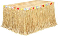 Fovths Luau Grass Table Skirt, Straw Yellow, 9 Feet x 29.5 Inch by Fovths