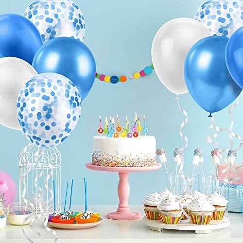 Ainiv 15PCS Blue Balloons, 12inch Thicken Party Balloons with Ribbon - Image 5