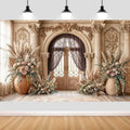4X4ft Retro European Wedding Backdrop Boho Flowers Wedding Pattern Photography Background Classic Bridal Shower Portrait Party Decoration Supplies Cake Table Photo Booth Studio Props by NYMB