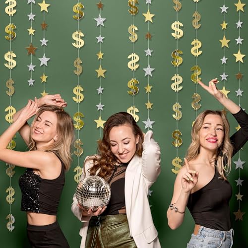 Cheerland Dollar Party Decorations Money Garland Currency $ Sign Hanging Streamer for Birthday Retirement Finance Office Vegas Theme Casino Night Gambling Success Tax Decor Graduation Party Supplies - Image 6
