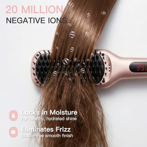 MEGAWISE Hair Straightener Brush, Ionic Ceramic Heated Brush - Image 5