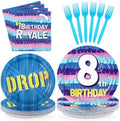 96Pcs 8th Video Game Birthday Party Decorations, Serves 24 by Greencian