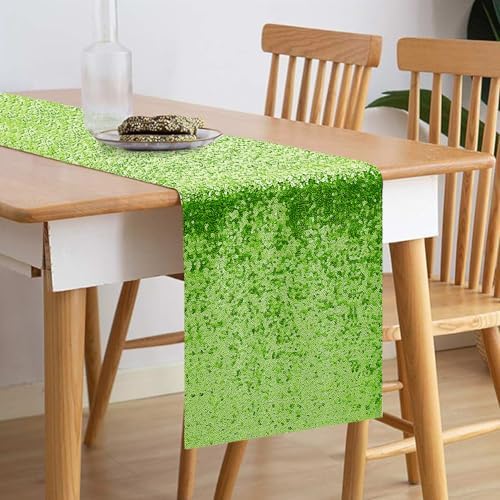 10 Packs 12 x 72 inches Green Sequin Table Runner - Image 2