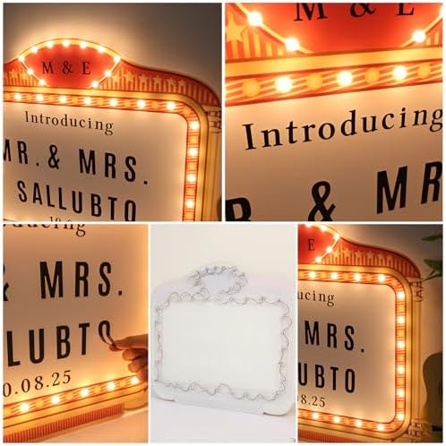 Large Wedding Bottle Service Sign, Personalized Wedding Entrance Props Led Marquee Sign for Reception, 22IN Custom Waterproof Light up Marquee Sign for Bridal Engagement Anniversary Nightclub Gift (Warm White 10) - Image 4