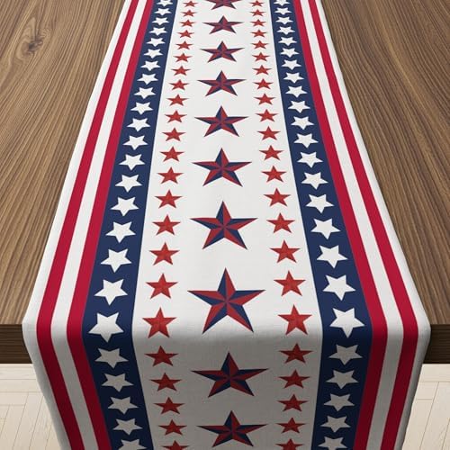 4th of July Decorations - Patriotic Table Runner for 250th Anniversary America Merchandise | Memorial Day Decorations - Fourth of July Decor Accessories for Indoor Outdoor Home Party Supplies by OHOME
