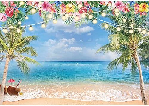 8x6ft Summer Hawaiian Beach Photography Backdrop by Haboke
