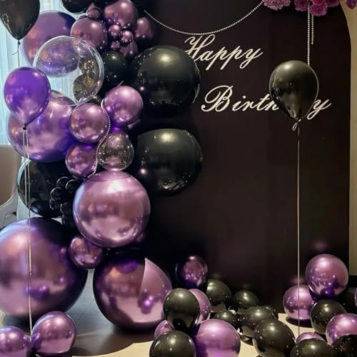 Voircoloria 130pcs Metal Purple Balloons Garland Arch Kit, 18 12 10 5 Inch - Image 4