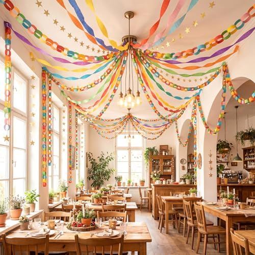 TaoBary Rainbow Party Decorations 600 Sheet Paper Chain, Vibrant, Same Size - Image 5