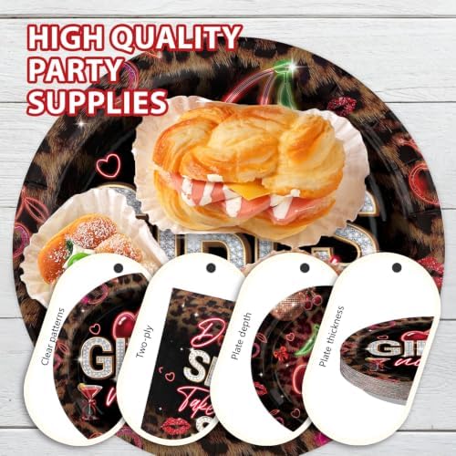 96Pcs Red Cheetah Print Party Decorations for Girls Night Serves 24 - Image 4