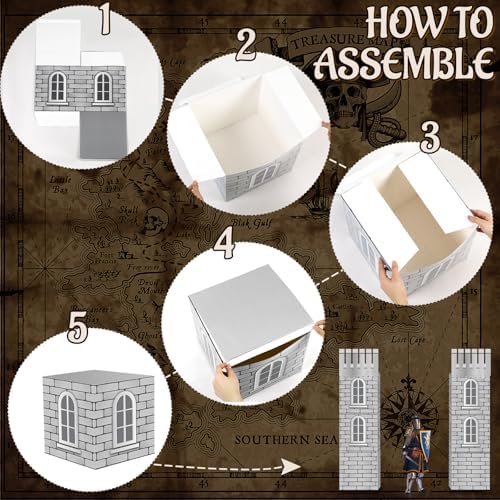 13 Pcs Medieval Decor Large Castle Props Knight Dragon Party Backdrop - Image 4