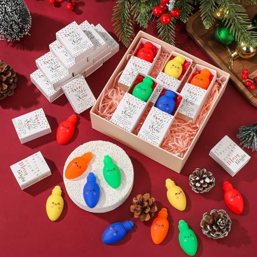 40 Sets Christmas Positive Gifts Light Bulb Party Favors with Boxes - Image 4