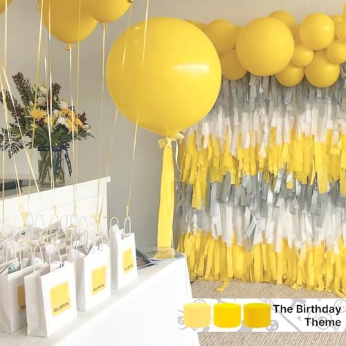 PartyWoo Light Yellow Crepe Paper 4pcs 328 FT Pale Pastel Yellow Streamers - Image 2
