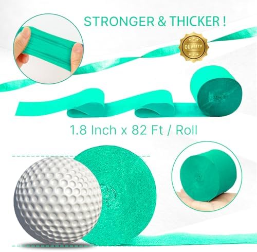 PartyWoo Mint Crepe Paper 4pcs 328 FT Green Pastel Light Teal Streamers - Image 6