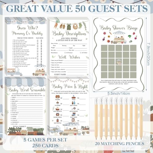 Patelai 321 Pcs Baby Shower Games Supplies, Locally Grown - Image 2