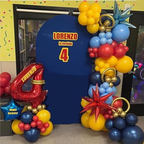 161Pcs Cartoon Balloon Garland Arch Kit - Balloons with 4D Star Gold Long Balloons for Birthday Baby Shower Cartoon Carnival Circus Hedgehog Super Hero Gamer Theme Backdrop Party Decorations - Image 5
