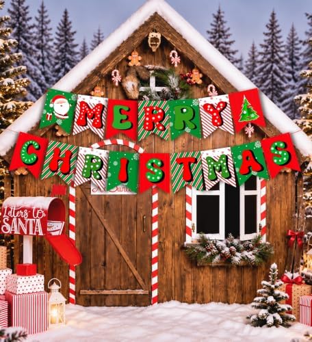 Christmas Decorations,Merry Christmas Banner,Xmas Decor for Home Fireplace - Image 5