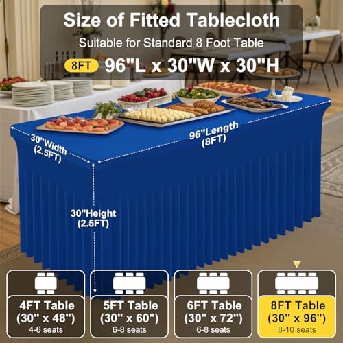 Smiry 2 Pack Spandex Elastic Fitted Table Cloth Skirt for 8FT Table - Image 4