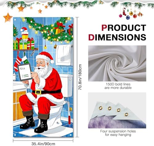 BlissYard Door Cover Bathroom Humor Wrapped Boxes 35x71 Inch Polyester - Image 6