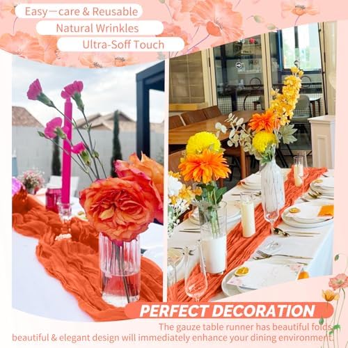 30 Pack Orange Cheesecloth Table Runner 17x108 Inches Boho Home Decor - Image 6