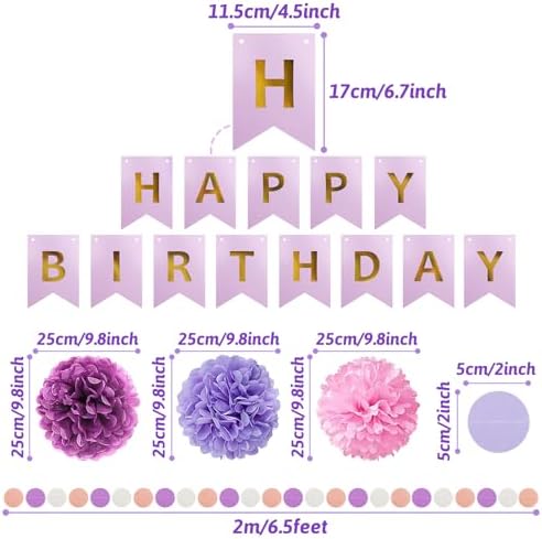 Purple & Pink Party Decorations with Banner for Women & Girls - Engagement, Anniversary & Birthday Party Supplies - Image 3