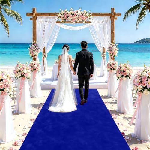 Wedding Decorations Aisle Runner for Wedding Ceremony Royal Blue Velvet Aisle Runner 15FTx2FT Party Runner Aisle Outdoor Aisle Hallway Wedding Runner for Bridal Shower Indoor Church Aisle Carpet - Image 5