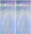 Iridescent Tinsel Backdrop with Extra Tape, Melsan 3.28 x 8ft for Birthday by Melsan