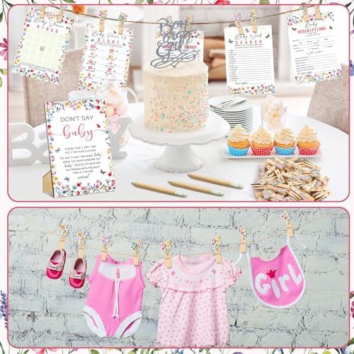 Patelai 321 Pcs Baby in Bloom Baby Shower Decoration Game Wildflower Supply - Image 5