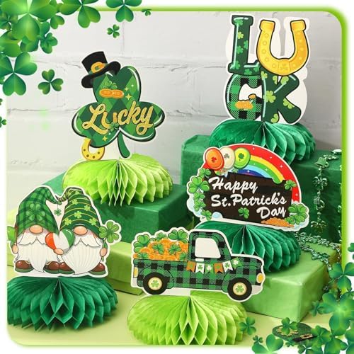 JULMELON 8 Pcs St Patricks Day Decorations Honeycomb Centerpieces for Table - Image 6