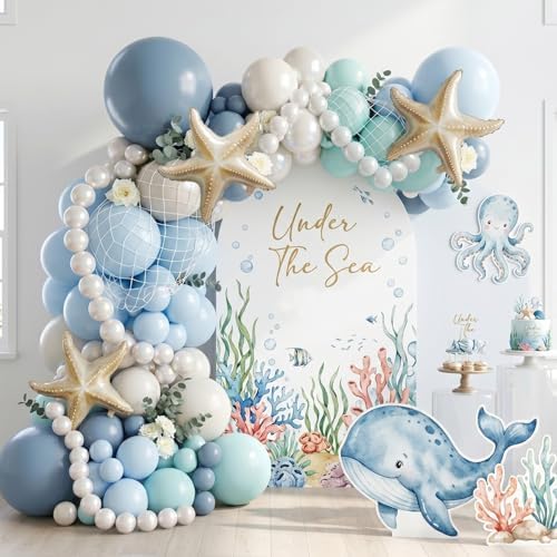 tarfish Balloon Arch Kit, Under The Sea Birthday Decorations with 3 Starfish Foil Balloons, Ocean Theme Party Decorations for Ocean Baby Shower, Beach Birthday, Sea You Soon Baby Shower, Coastal Party - Image 5