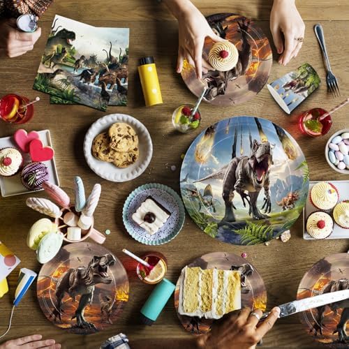 207pcs Dinosaur Party Decorations Plates Napkins Dino Birthday Supplies - Image 4