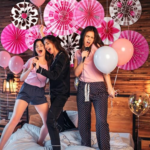 Outus 9 Pcs Disco Cowgirl Party Decorations Paper Fans - Image 6