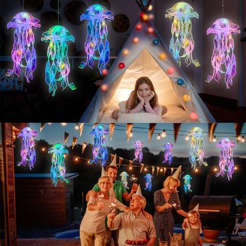 Jellyfish Decor - 10 PCS Light up Jellyfish Lanterns, Ocean Decor - Image 6