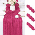 3 Pack Hot Pink Cheesecloth Table Runner 17x108 Inch Semi Sheer Boho Gauze Cheese Cloth Fabric Table Runners Table Decor for Wedding Party Baby Shower Birthday Home Decor Garden Farmhouse by Unknown