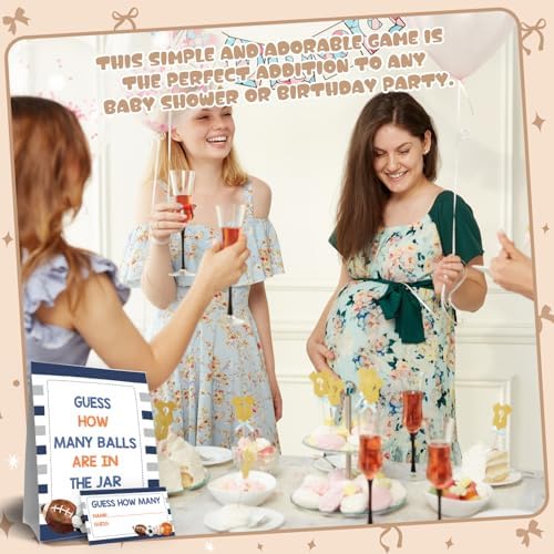 Baseball Baby Shower Decorations,Sports Guess How Many Baby Shower Game,Guess How Many Balls are in the Jar,Birthday Party Game & Activities 50 Cards and Sign - Image 6