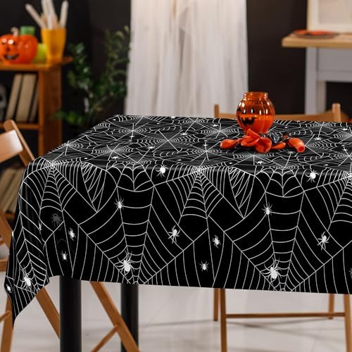 6 Pack Spiderweb Tablecloth 54" x 108" Halloween Table Cloths Disposable - Image 6