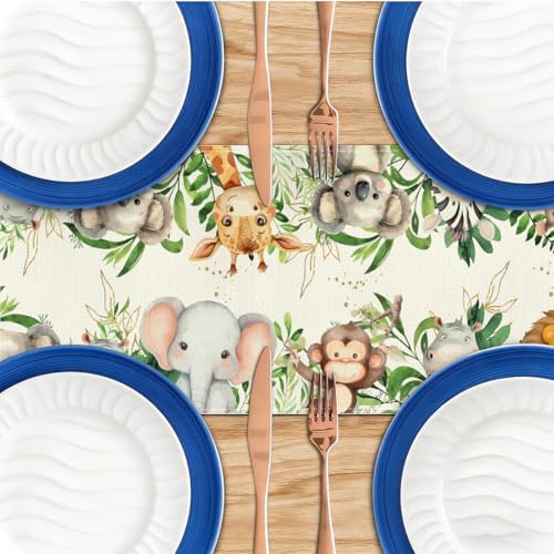 Elephant Giraffe Baby Shower Table Runner, Seasonal Spring Decoration - Image 4