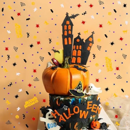 Halloween Confetti Spider Pumpkin Ghost Bats Witch Shape Table Scatters Confetti for Halloween Decorations Ghost Pumpkin Party Sets - Image 2