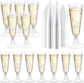 SUREHOME Plastic Champagne Flutes 200 Pack Champagne Glasses Disposable Mimosa Glasses 5 Oz Crystal Clear Plastic Flutes for Party Drinking Cocktail Cups Acrylic Wedding Toasting Glasses Flutes Bulk by SUREHOME