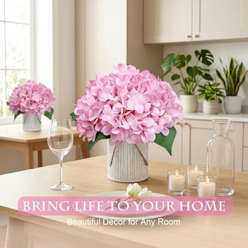 Blush Pink Flower Table Centerpieces, Set of 6, Hydrangeas - Image 4