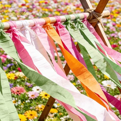NICROLANDEE 5 Rolls Pastel Crepe Paper Streamers Backdrop Decorations - Image 2