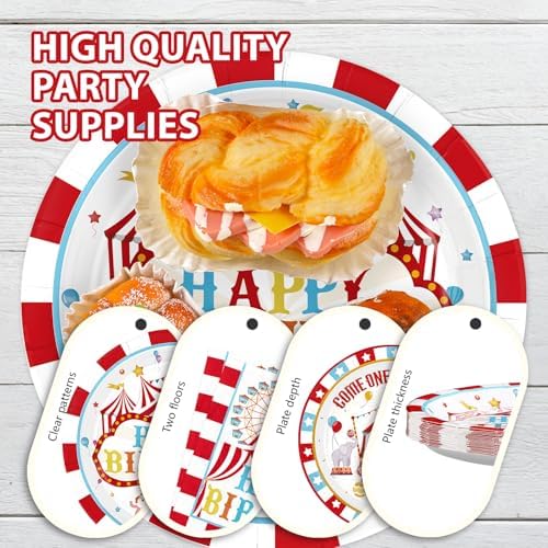 Grencian 96Pcs Circus Birthday Party Decorations, Serves 24 - Image 6