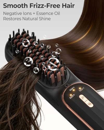 Cordless Hair Straightener Brush, Portable Travel Touch-Ups, S03 - Image 4