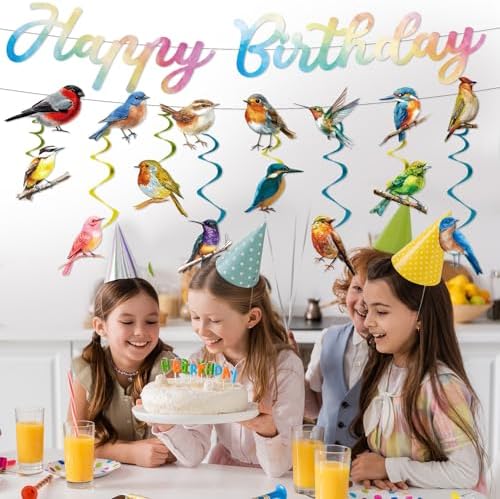 HummingBird Birthday Party Decorations - 10PCS Humming Bird Banners and Hanging Swirls Decor for Bird Theme Party Supplies - Image 4