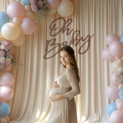 Champagne Backdrop Curtains for Wedding Parties, 10x10FT Wrinkle Free Photo Backdrop Curtains for Wedding Birthday Party Baby Shower, Fabric Drape with Rod Pockets 5ft x10ft, 2 Panels - Image 6