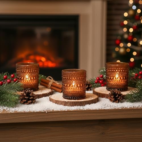36 Pack Votive Candle Holders, Amber Candles Holders for Christmas - Image 7