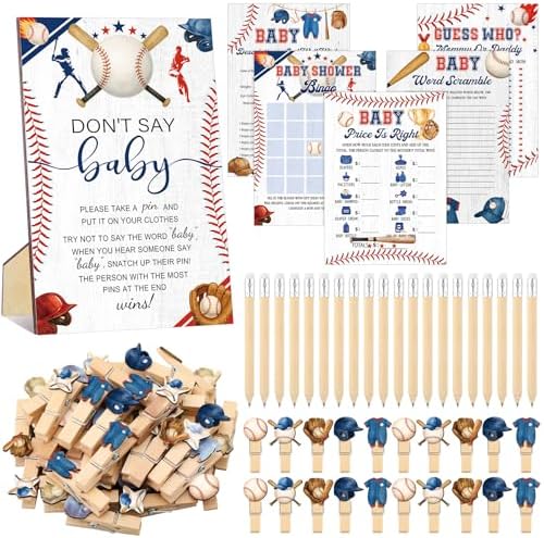 Patelai 321 Pcs Baby Shower Games Supplies, Baseball by Patelai
