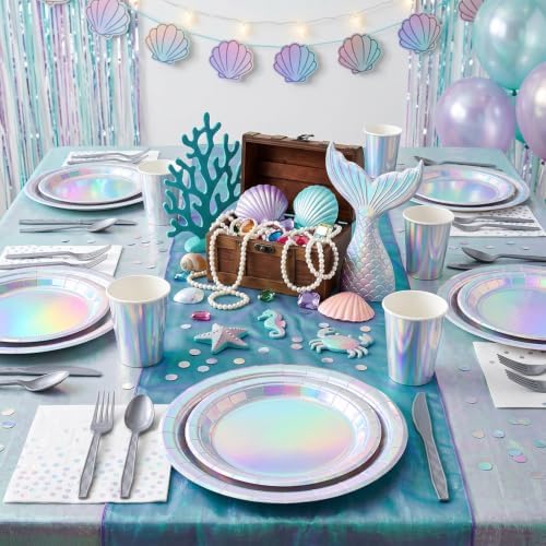 175 Pcs Iridescent Party Dinnerware Set, Serves 25 - Image 2