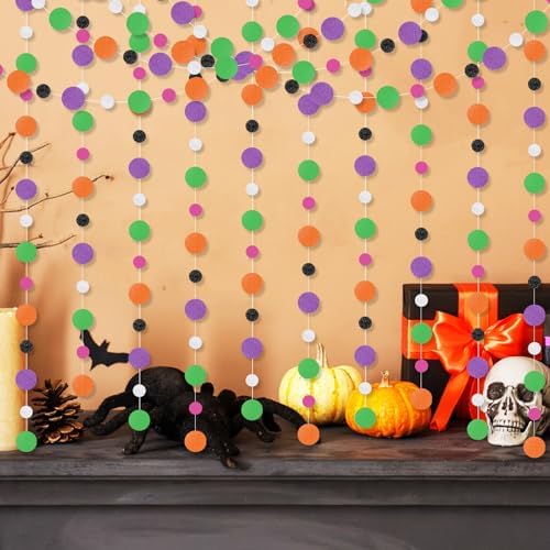 Outus 10 Pieces Halloween Colors Round Dots Garland Party Hanging Decor - Image 5
