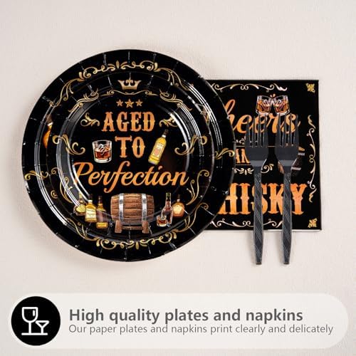 Grenciann 96 Pcs Whiskey Birthday Party Decorations for Men, Serves 24 - Image 2